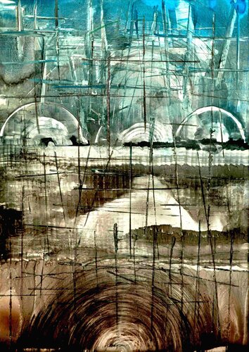 Oltre gli argini una quiete infilzata by sergio carlacchiani, Painting for Sale on Singulart