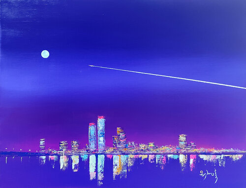 Fly me to the moon de jeongrock Heo, Pintura a la venta en Singulart