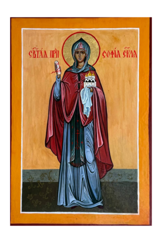 Saint Sophia of Suzdal Orthodox Icon de Alla Ditla, Pintura a la venta en Singulart