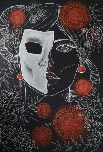 Die Maske par Natalya Cernov, Peinture en vente sur Singulart