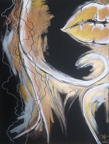 Gold Seduktion par Natalya Cernov, Peinture en vente sur Singulart