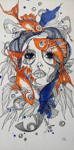 Aqua Aura par Natalya Cernov, Peinture en vente sur Singulart