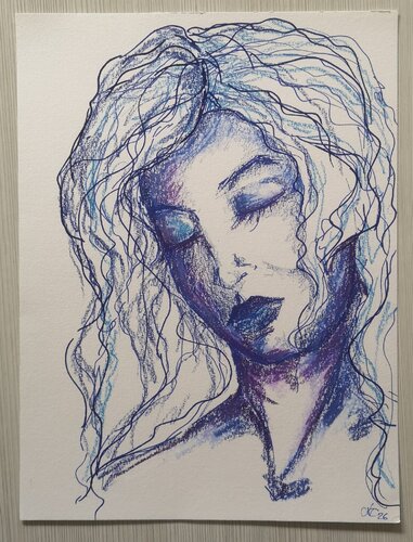 „Stille in Blau“ von Natalya Cernov, Zeichnungen kaufen auf Singulart