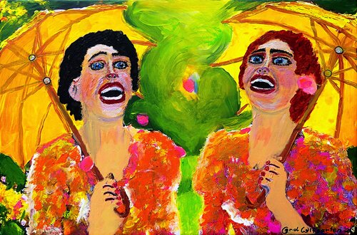 Laugthers in the air par Hans-Gerd Wolfgarten, Peinture en vente sur Singulart
