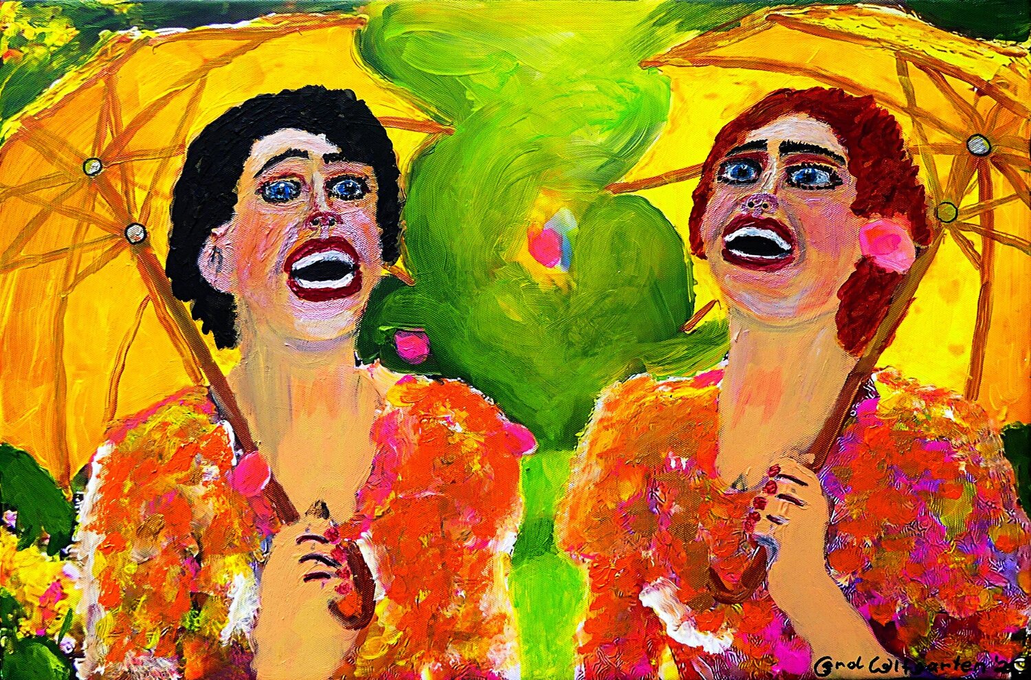 Laugthers in the air Hans-Gerd Wolfgarten Peinture originale à vendre