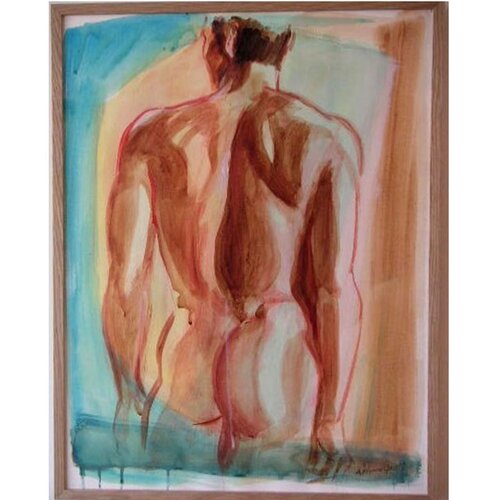 NU D'HOMME AU BAIN by Annie-France Giroud, Work on Paper for Sale on Singulart