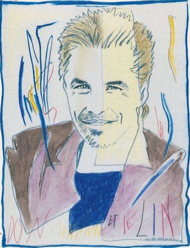 Don Johnson et le Lin by Annie-France Giroud, Painting for Sale on Singulart