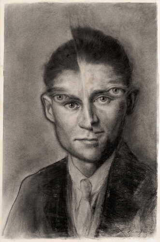 The eyes of Franz Kafka von Kathrin Hufen, Druck kaufen auf Singulart