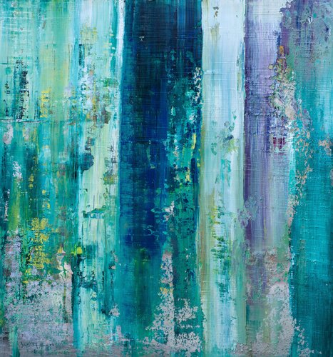 In Grün und Purpur tauchend von Wieland Richter, Malerei kaufen auf Singulart