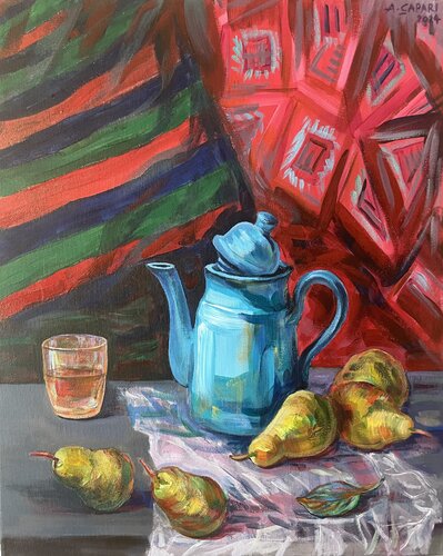 Still life with pears di Alban Capari, Pittura in vendita su Singulart
