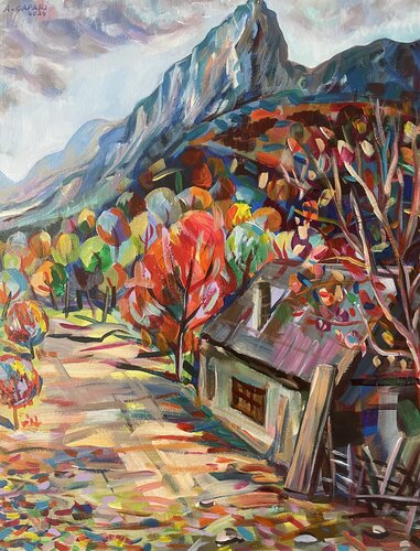 Fall in the mountains di Alban Capari, Pittura in vendita su Singulart