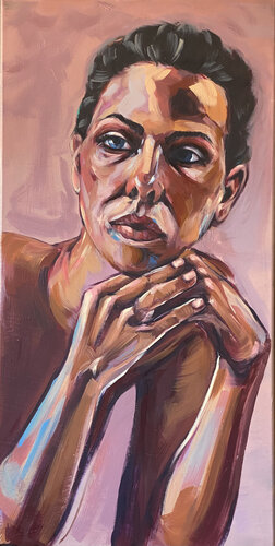 Portrait en rose de Blanka Adamus, Pintura a la venta en Singulart