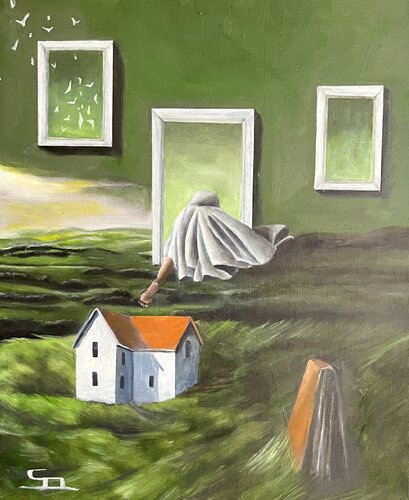 Into the World of Books de Saachi, Pintura a la venta en Singulart