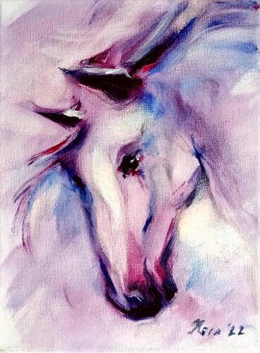 Purple Horse Portrait van Eleonora Taranova, Schilderij te koop op Singulart
