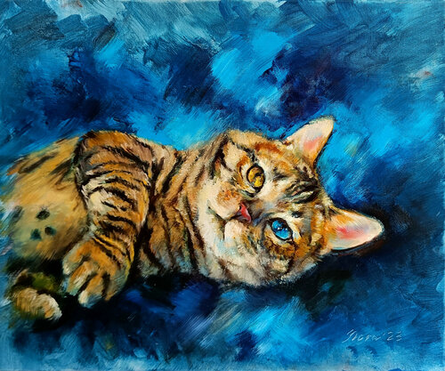 Pantherina Cat Portrait von Eleonora Taranova, Malerei kaufen auf Singulart