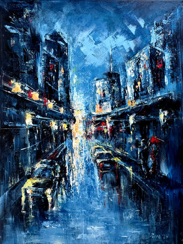 By Rainy Night by Eleonora Taranova, Painting for Sale on Singulart