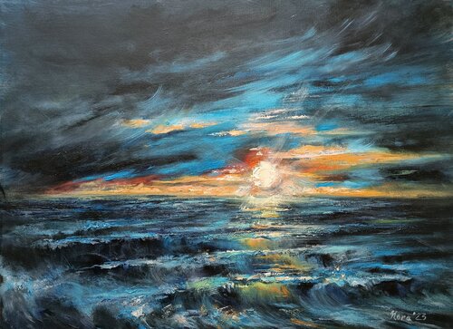 Sunset. Nordic Path von Eleonora Taranova, Malerei kaufen auf Singulart