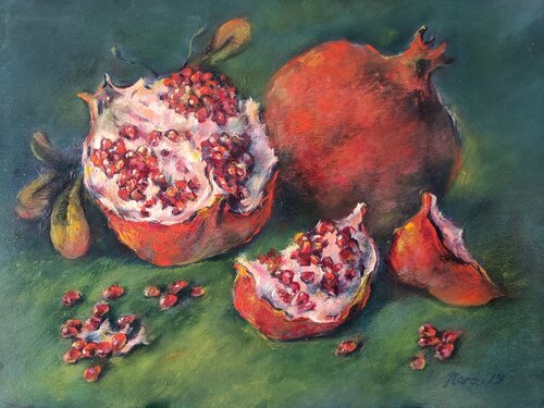 Still Life with Pomegranates de Eleonora Taranova, Pintura a la venta en Singulart
