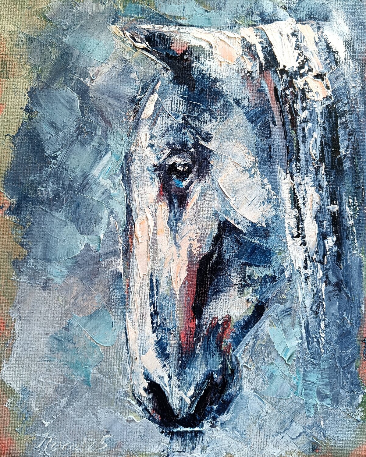 White Horse Portrait Eleonora Taranova