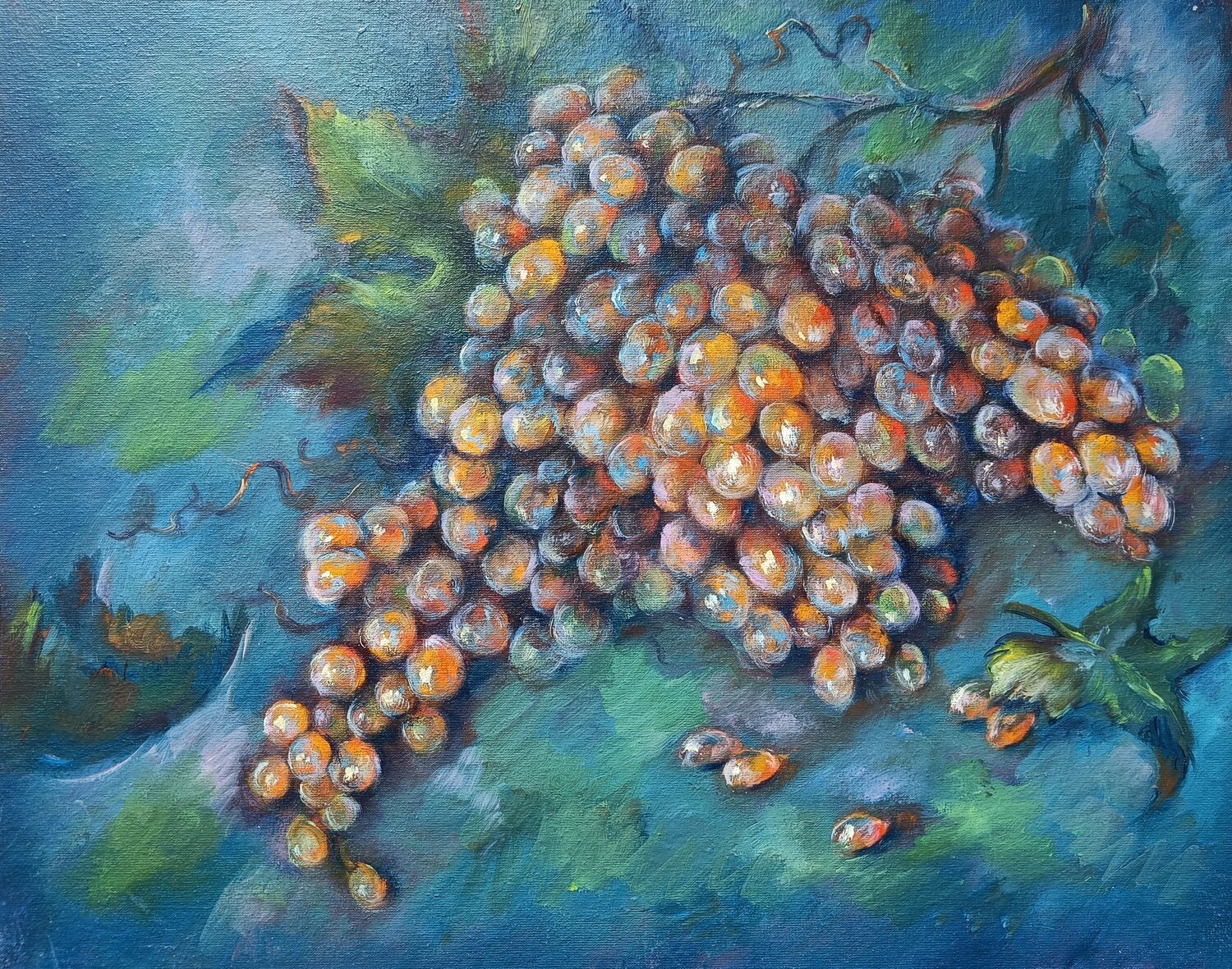 Bunch of Grapes Eleonora Taranova Peinture originale à vendre