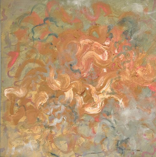Beyond the Lilac, Abstract Energetic Oil Painting Irene Watson
