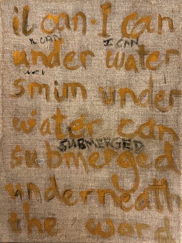 Il Can- I Can Swim Underwater: Submerged Underneath the Word de Irene Watson, Pintura a la venta en Singulart