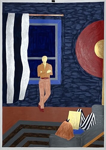 Zuhören (Noir 3) von Barbara Krijanovsky, Malerei kaufen auf Singulart