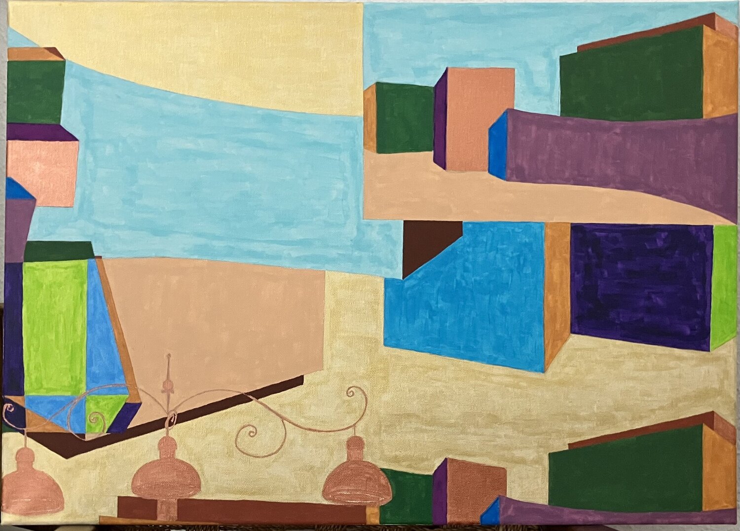 Utopia (Napoli, Piazza Dante, März 2024) Barbara Krijanovsky Originalgemälde zu verkaufen