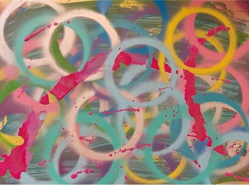 Strawberry Gum di The Yogui Painter Mila Hurtado, Pittura in vendita su Singulart