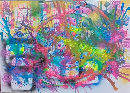 A Rainbow With a Unicorn di The Yogui Painter Mila Hurtado, Pittura in vendita su Singulart