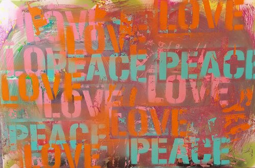 Peace & LOve di The Yogui Painter Mila Hurtado, Pittura in vendita su Singulart