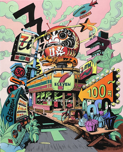 Daruma Seven-Eleven van Pavel Sipkin, Schilderij te koop op Singulart