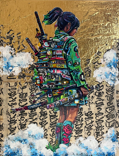 Graffiti Samurai van Pavel Sipkin, Schilderij te koop op Singulart