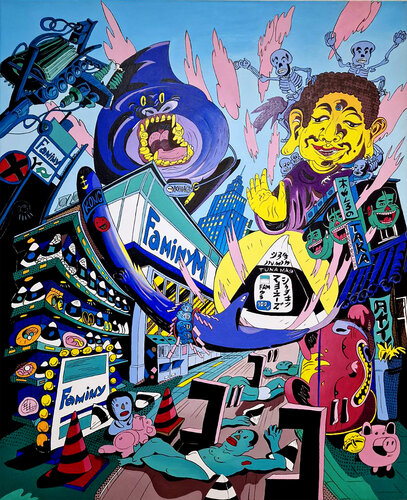 Holy Battle for sacred Onigiri di Pavel Sipkin, Pittura in vendita su Singulart