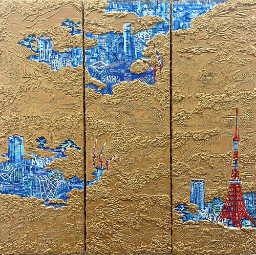 Tokyo Triptych par Pavel Sipkin, Peinture en vente sur Singulart