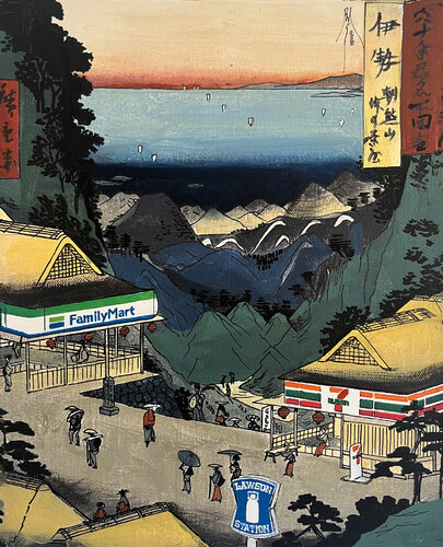 Edo Convenience Stores by Pavel Sipkin, Painting for Sale on Singulart