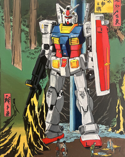 Gundam Hokusai by Pavel Sipkin, Painting for Sale on Singulart