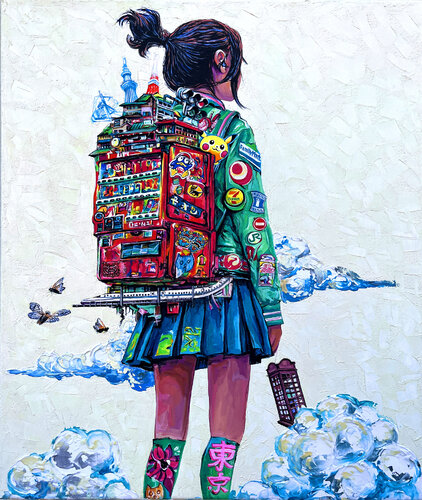 Tokyo School Girl par Pavel Sipkin, Peinture en vente sur Singulart