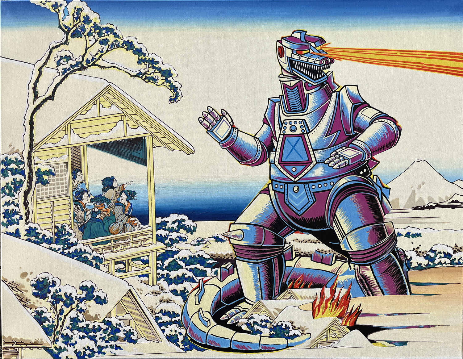 Godzilla Hokusai Pavel Sipkin