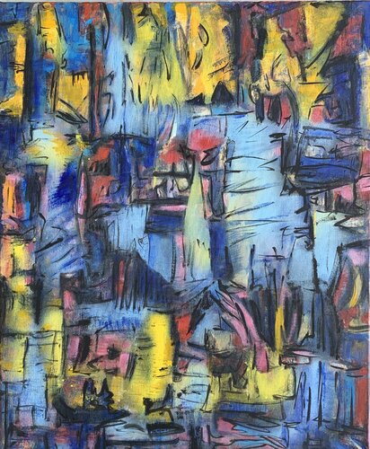 Night Lights /T2025-M17-HAPEB par Gisèle Tabone, Peinture en vente sur Singulart