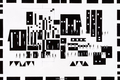 Notre cite; our world de J Fitzpatrick, Pintura a la venta en Singulart