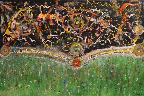 El jardín del universo par Maria Cruz Porras Villegas, Peinture en vente sur Singulart