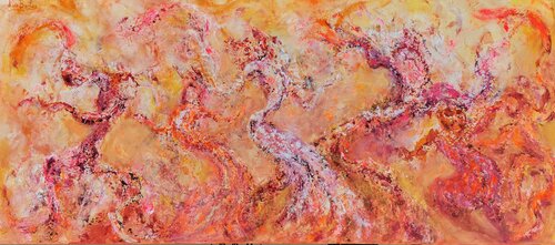 Red Moon Swinging van Luís Bastos, Schilderij te koop op Singulart