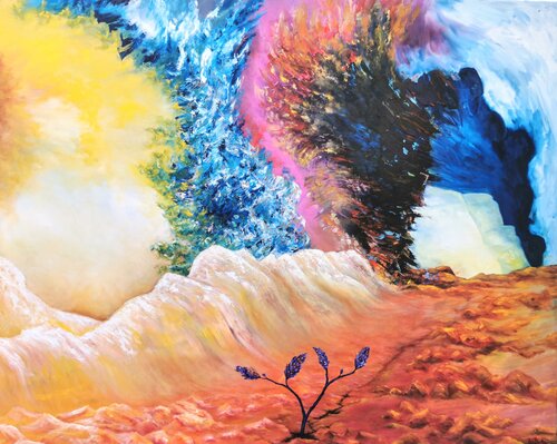 The Phoenix in Bloom di Luís Bastos, Pittura in vendita su Singulart