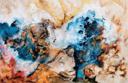 Between Flames and Silences di Luís Bastos, Pittura in vendita su Singulart