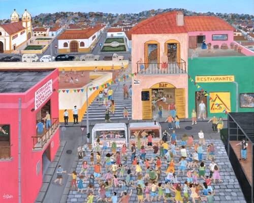 Baile de Verão van Luís Bastos, Schilderij te koop op Singulart