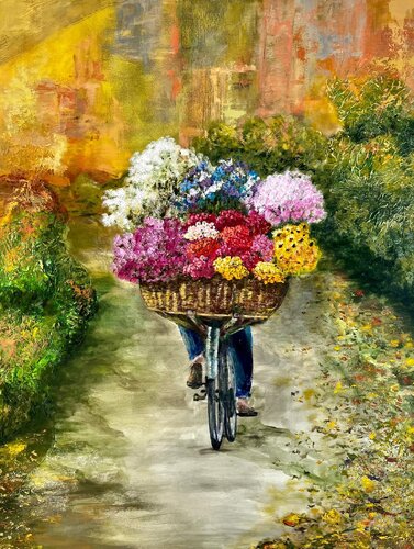 VENDEDOR DE FLORES van Mariana Gomez Otero, Schilderij te koop op Singulart