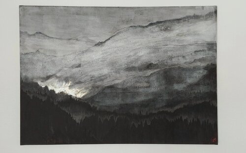 silence du montagne par Hysao Takagi, Peinture en vente sur Singulart