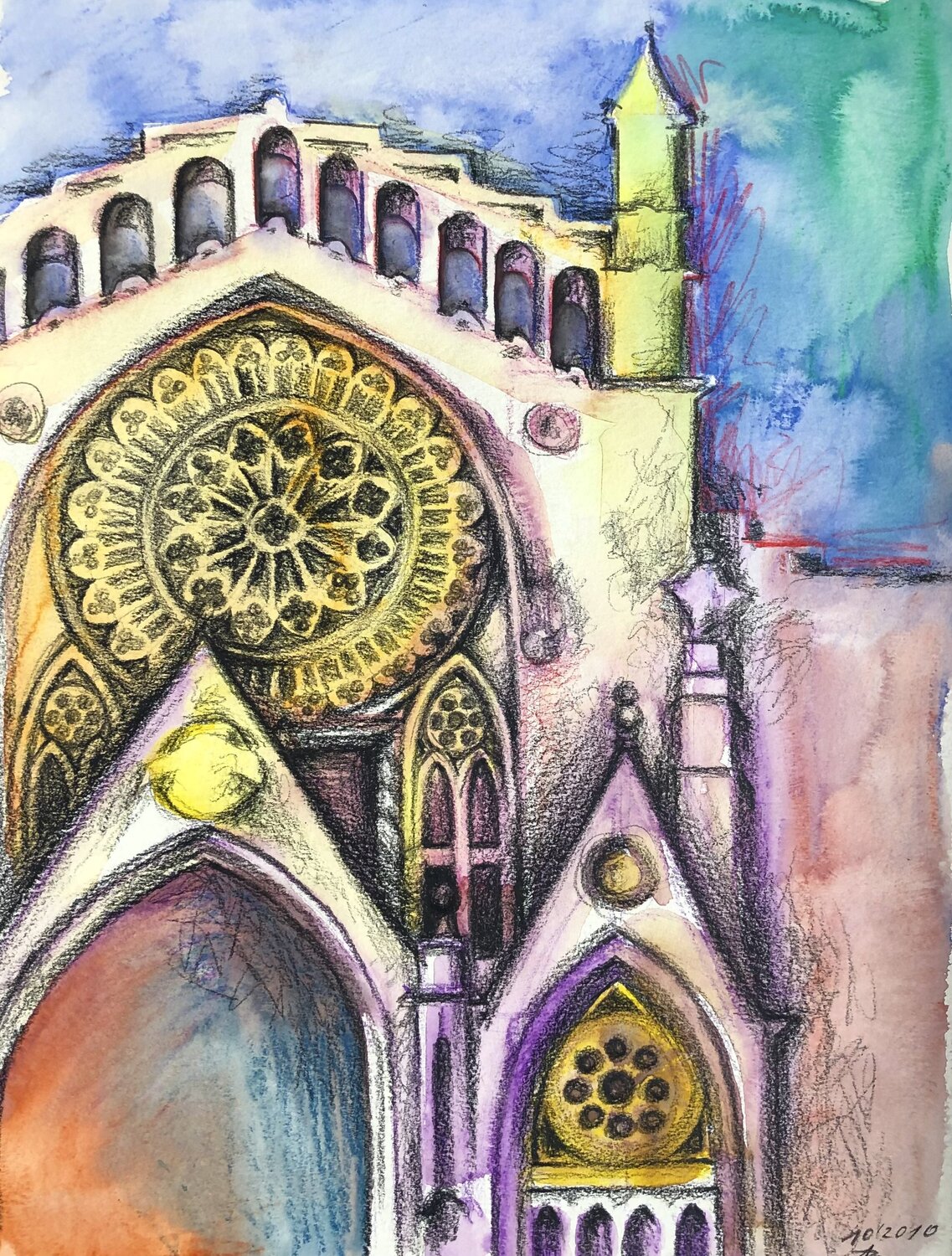 Kathedrale St. Bartholomäus in Sóller Vera Fischer Originalgemälde zu verkaufen