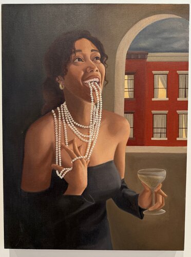 Lady with Pearls by Holly J. Salerno, Painting for Sale on Singulart